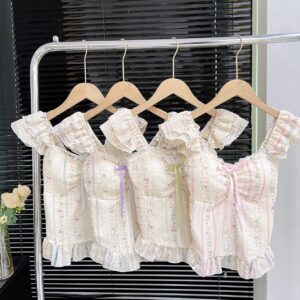 Korean tops beautiful back lace design tops detail of camisole top