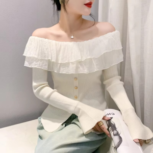 white korean tops for womne