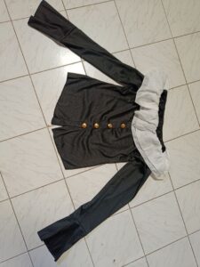 korean off shoulder ruffle top black color real picture