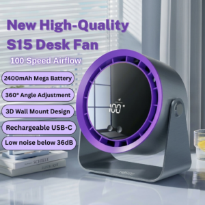 s15 100 speed desk fan usb rechargeable cooling fan