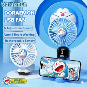doraemon cartoon usb fan – mini portable folding handheld rechargeable fan