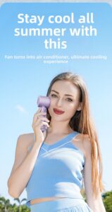 s17 ice cooling mini fan – 100 speed rechargeable handheld portable fan with digital display