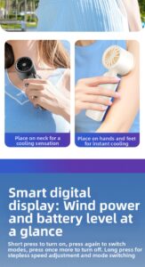 s17 ice cooling mini fan – 100 speed rechargeable handheld portable fan with digital display