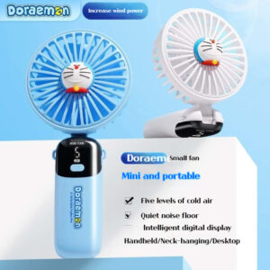 doraemon cartoon usb fan – mini portable folding handheld rechargeable fan