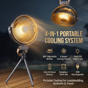 Tripode fan rechargeable office desk fan